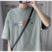 [ Có Ảnh Thật ] Áo thun unisex tay lỡ form rộng - phông thêu 4 logo